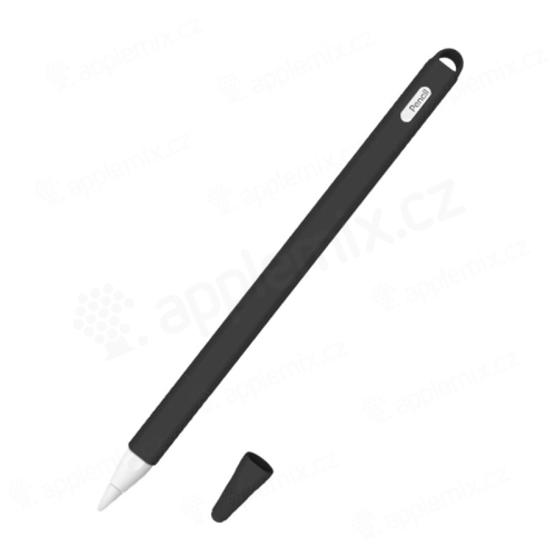 Puzdro pre Apple Pencil 2 - remienok + kryt - silikónové - čierne