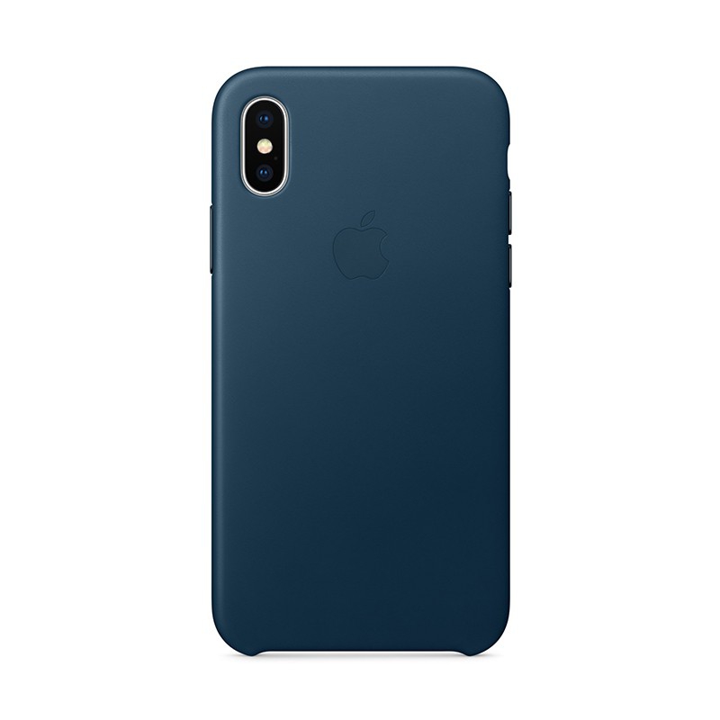 Originální kryt pro Apple iPhone X - kožený - vesmírně modrý