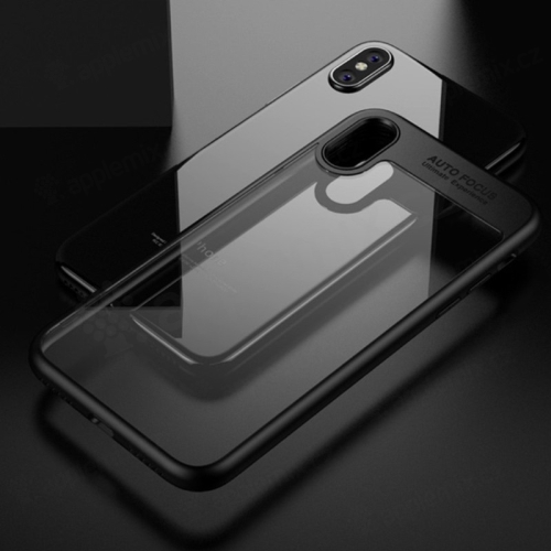 Kryt IPAKY pro Apple iPhone X - plastový / gumový - průhledný / černý