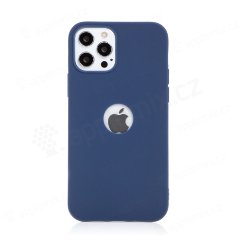 Kryt FORCELL Soft pro Apple iPhone 12 / 12 Pro - gumový - s výřezem pro logo - tmavě modrý