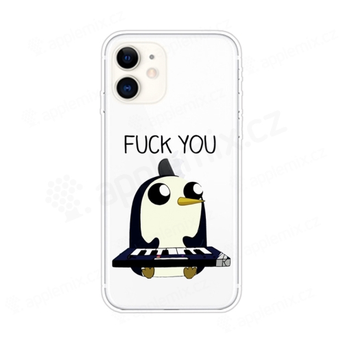 Kryt pro Apple iPhone 11 - gumový - tučňák "Fuck You"