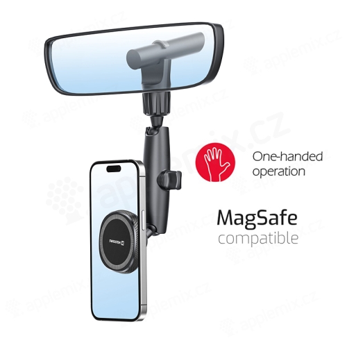 Držiak do auta SWISSTEN Mirror - kompatibilný s MagSafe - pre spätné zrkadlo - čierny
