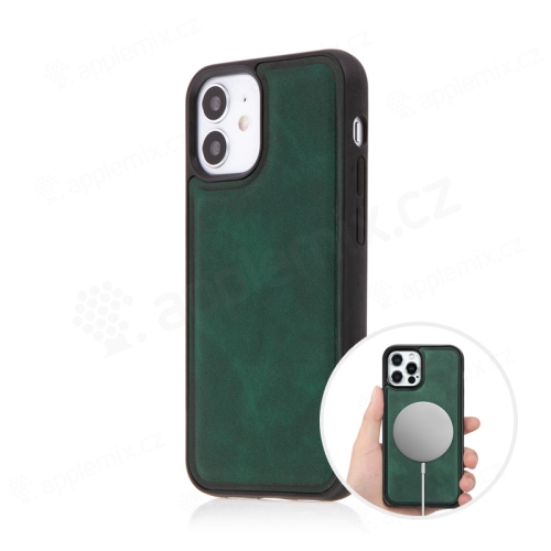 Kryt pre Apple iPhone 12 mini - Magsafe - plast / umelá koža - zelený