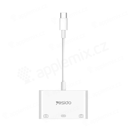 Přepojka / redukce YESIDO pro Apple MacBook / iPad Pro - USB-C na USB-C + 2x USB-A 3.0 - bílá