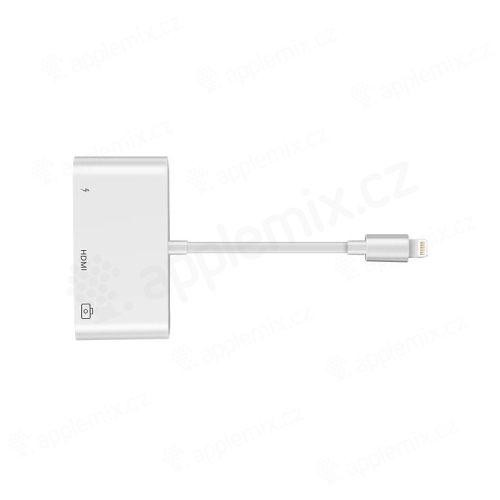 Konektor/redukcia COTEetCi pre Apple iPhone / iPad - Lightning na Lightning + HDMI + USB-A
