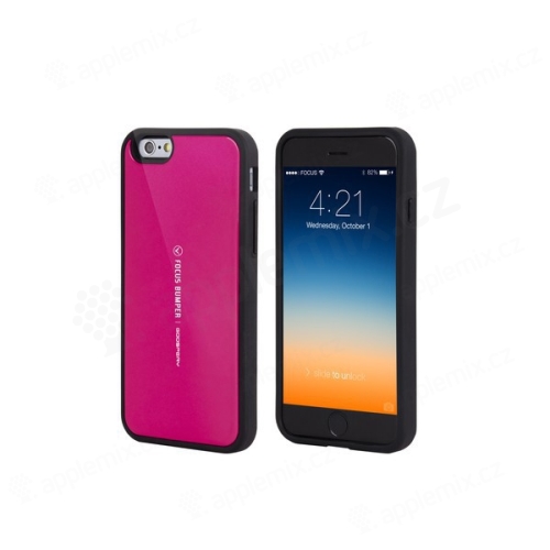 Kryt Mercury pro Apple iPhone 6 Plus / 6S Plus plasto-gumový - prostor pro umístění platební karty na vnitřní straně - růžový