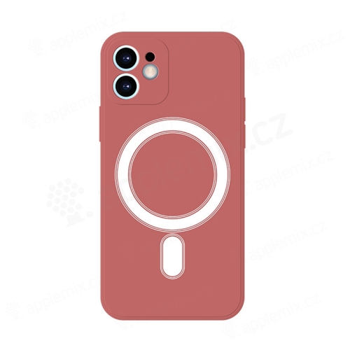 Kryt pro Apple iPhone 12 - Magsafe - silikonový - červený