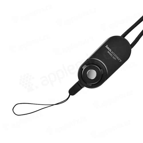 Klíčenka + synchronizační a nabíjecí kabel Lightning HOCO pro Apple iPhone / iPod / iPad - tkanička - černá
