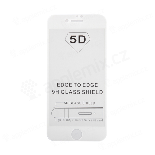 Tvrzené sklo (Tempered Glass) "5D" pro Apple iPhone 7 / 8 - 2,5D - bílý rámeček - čiré - 0,3mm