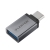 USB-C samec na USB-A 3.0 samica - kov - sivá