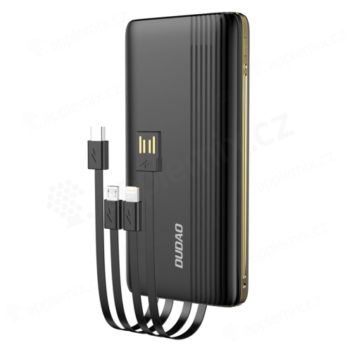 Externá batéria / powerbanka DUDAO - vstavaná USB-A / USB-C / Micro USB / Lightning - 10000 mAh - čierna