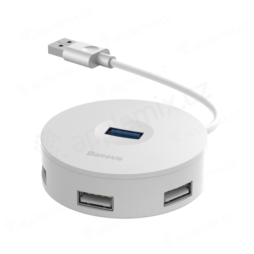 Adaptér / HUB hub BASEUS Round Box 1x USB 3.0 + 3x USB 2.0 - biely