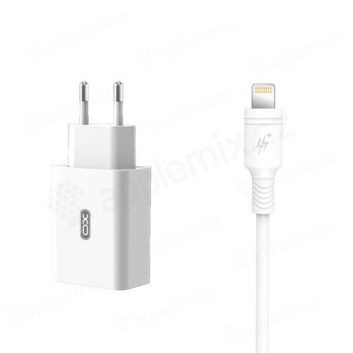 2v1 nabíjecí sada XO pro Apple zařízení - EU adaptér a kabel Lightning - 18W - bílá