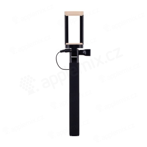 Selfie tyč / monopod MOMAX - kabelová spoušť - černá / béžová