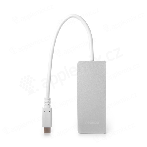 Redukce / adaptér SEENDA USB-C Hub / 2x USB 3.0, USB-C - stříbrný
