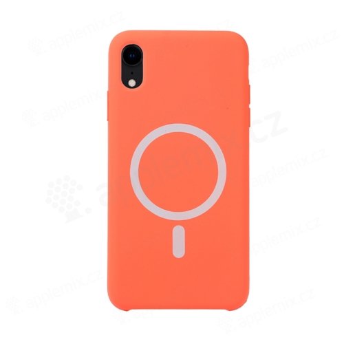 Kryt pre Apple iPhone Xr s podporou MagSafe - silikónový - oranžový