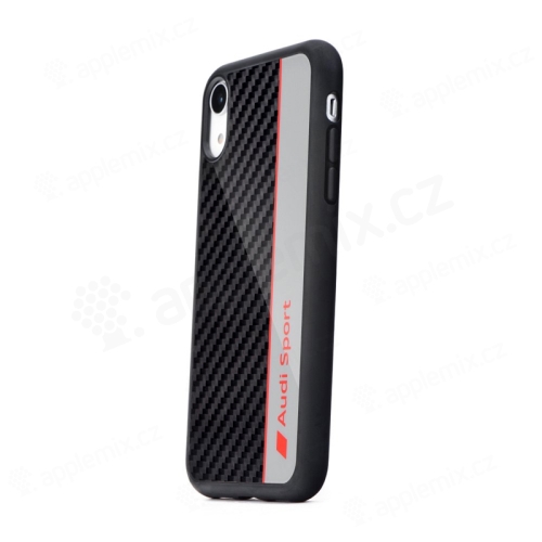Kryt AUDI Sport pro Apple iPhone Xr - karbon / černý + červený nápis
