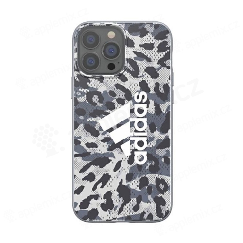 Kryt ADIDAS Snap Case pre Apple iPhone 13 Pro - leopardí vzor - gumový - sivý