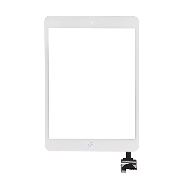 Touch screen digi s IC konektorem, flex Home Button pro Apple iPad mini / mini 2 (Retina) - bílé - kvalita A+