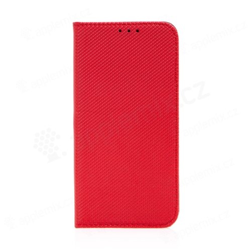 Puzdro pre Apple iPhone 15 - stojan - umelá koža - červené