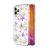 Kryt KINGXBAR pre Apple iPhone 12 / 12 Pro - s kamienkami - guma/plast - kvety a motýle