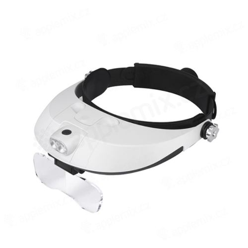 Brýlová lupa výklopná s hlavovým páskem (zvětšení 1 - 6x) s LED osvětlením (3xAAA)