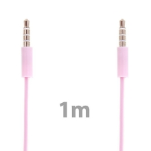 Propojovací audio jack kabel 3,5mm pro Apple iPhone / iPad / iPod a další zařízení - růžovo-průhledný