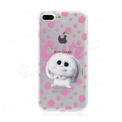 Kryt Secret Life of Pets pre Apple iPhone 7 Plus / 8 Plus - gumový - priehľadný / králik Snowman