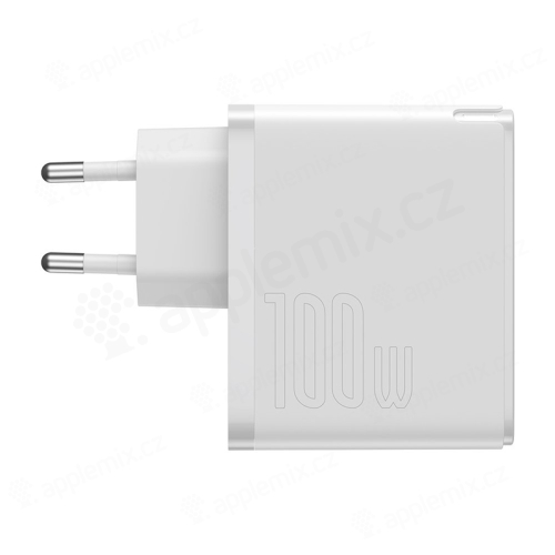 2v1 nabíjecí sada BASEUS pro Apple MacBook - EU GaN2 adaptér 100W a kabel USB-C - USB-C - bílá