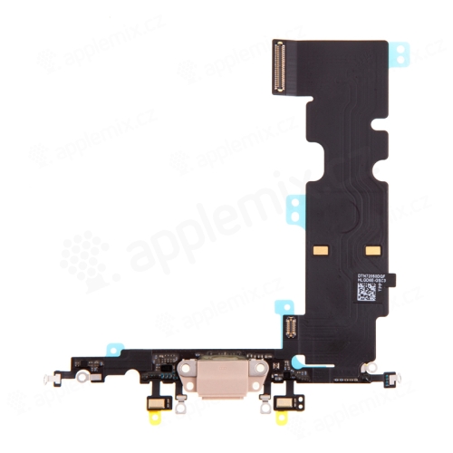 Napájací a dátový konektor s flex káblom + GSM anténa + mikrofóny pre Apple iPhone 8 Plus - zlatý - kvalita A+