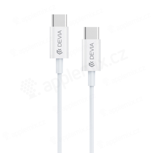 DEVIA Synchronizačný a nabíjací kábel - USB-C / USB-C - 60 W - 1 m - biely
