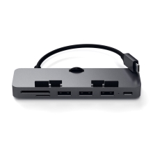 Dokovací stanice / port replikátor pro Apple iMac - USB-C na USB-C + 3x USB-A + SD + micro SD - šedá