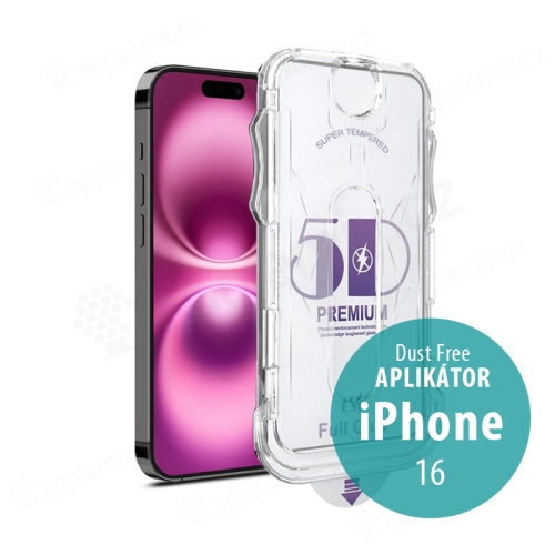 Tvrzené sklo (Tempered Glass) JP Dust Free pro Apple iPhone 16 + aplikátor