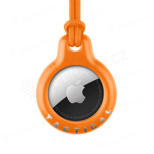 Kryt/púzdro pre Apple AirTag TACTICAL Beam - so šnúrkou na zavesenie - plastové - oranžové