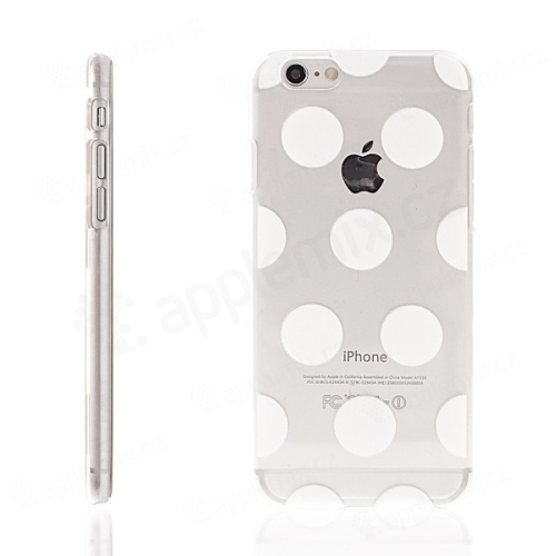 Plastový kryt pro Apple iPhone 6 / 6S - průhledný - bílé puntíky