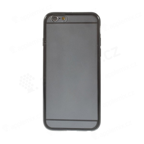 Kryt pro Apple iPhone 6 / 6S - gumový plastový / černý rámeček - matný průhledný