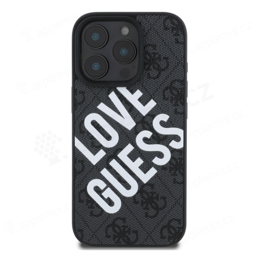 Kryt GUESS 4G Big Love Logo pre Apple iPhone 16 Pro - umelá koža - čierny