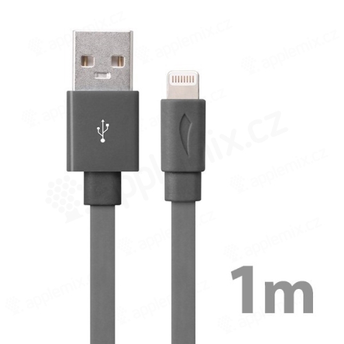 MFI Certifikovaný synchronizační a nabíjecí kabel Lightning YELLOWKNIFE pro Apple iPhone / iPad / iPod - šedý - 1m