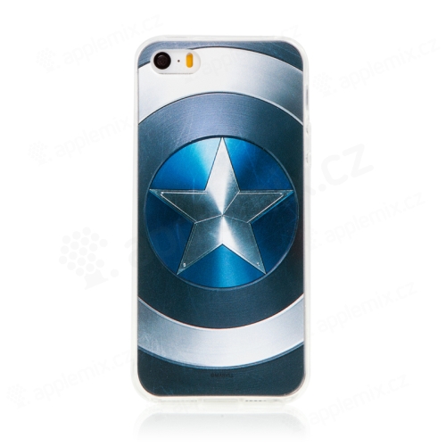 Kryt MARVEL pro Apple iPhone 5 / 5S / SE - Captain America - gumový