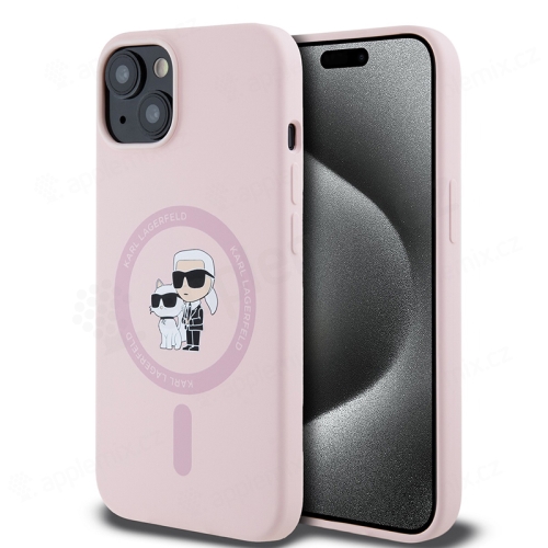 Kryt KARL LAGERFELD Liquid Silicone pre Apple iPhone 14 - MagSafe - ružový