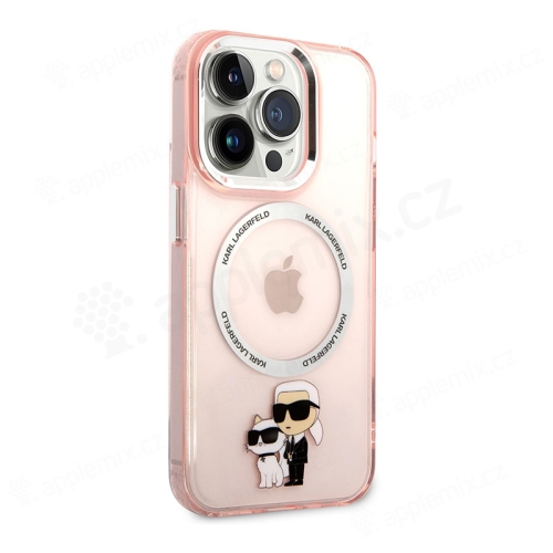 Kryt KARL LAGERFELD pre Apple iPhone 14 Pro - Karl and Choupette NFT - Kompatibilný s MagSafe - ružový