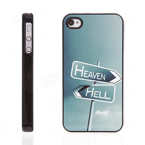 Plastový kryt s hliníkovým povrchem pro Apple iPhone 4 / 4S - Heaven X Hell