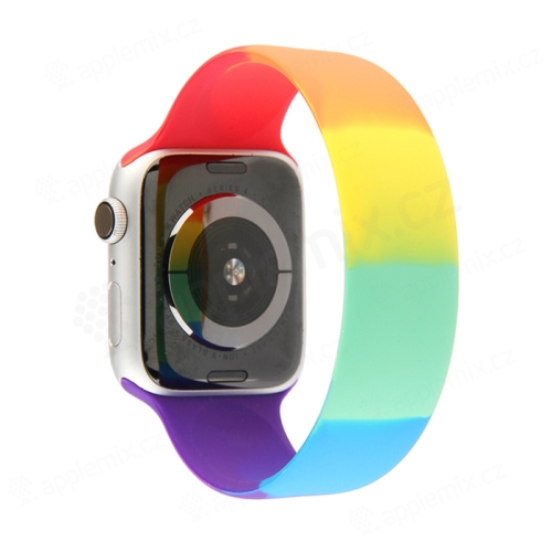 Remienok pre Apple Watch Ultra 49 mm / 45 mm / 44 mm / 42 mm - bez zapínania - S - silikónový - dúhový