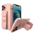Kryt pre Apple iPhone 12 Pro Max - Remienok / šnúrka - Gumový - Ružový