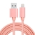 Synchronizační a nabíjecí kabel - Lightning pro Apple zařízení - tkanička - kovové koncovky - Rose Gold - 1m