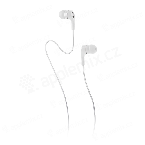 Sluchátka MAXLIFE s mikrofonem pro Apple iPhone / iPad / iPod a další zařízení - špunty - bílá