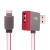Synchronizační a nabíjecí kabel Lightning - pravoúhlý USB konektor + připojovací USB port - červený - 1m