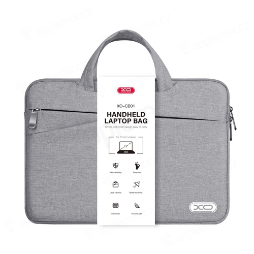 Pouzdro se zipem XO CB01 pro Apple MacBook Air 13" / Pro 13" - postranní kapsa - šedé