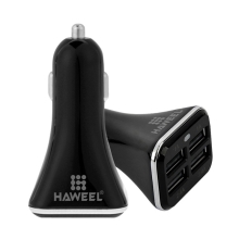 Nabíječka do auta HAWEEL s 4 USB porty (6.8A) - černá